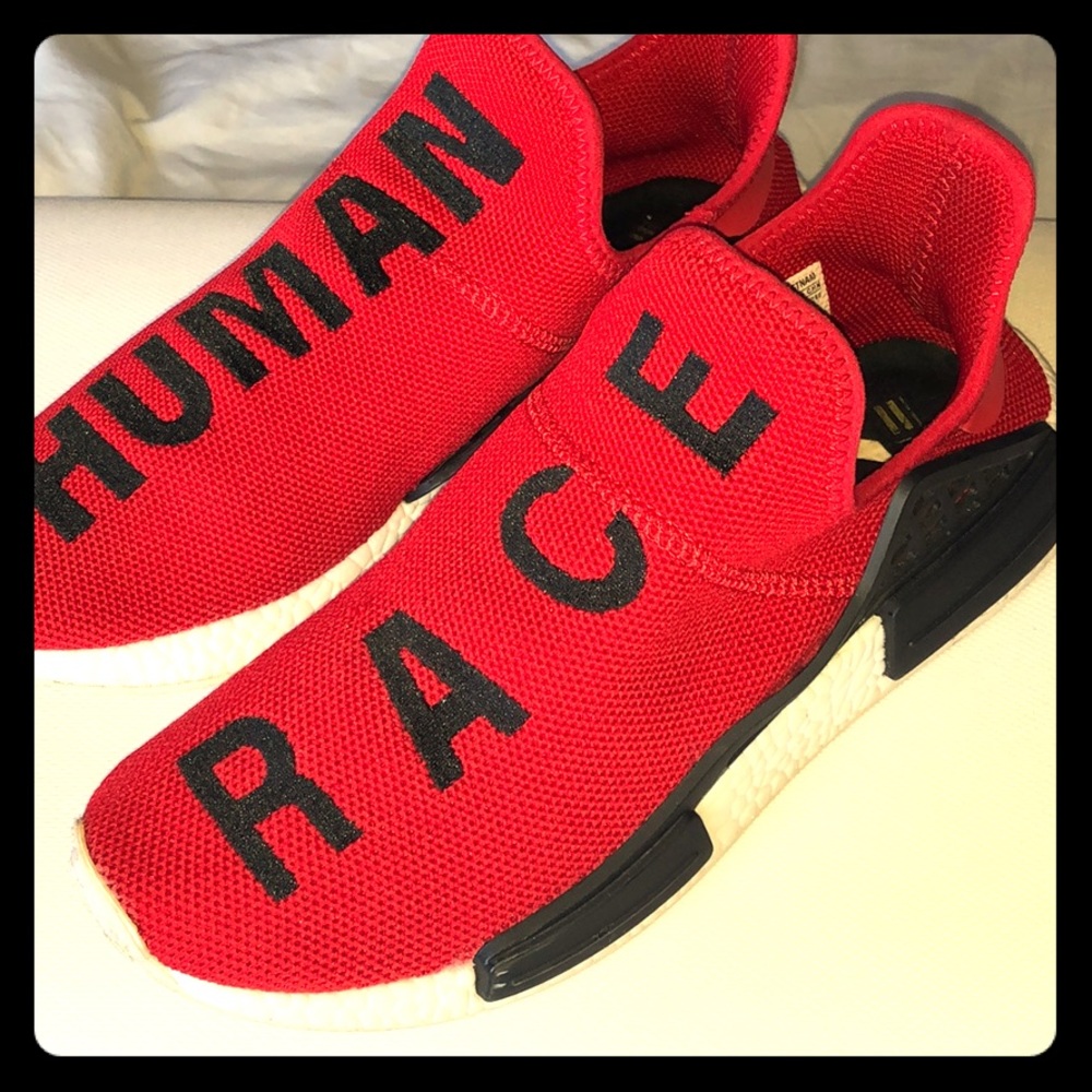 Adidas human race tennis shoes